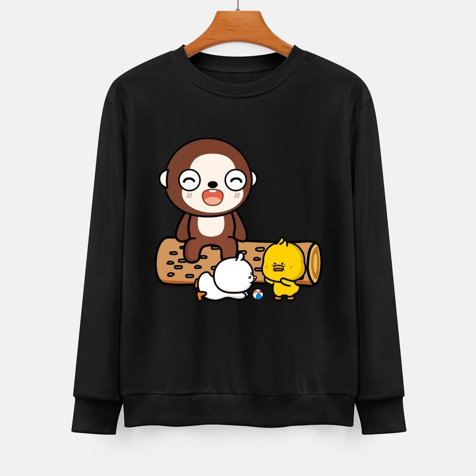 Front Patterned Long Sleeve TopWrinkle-Free Relaxed Fit